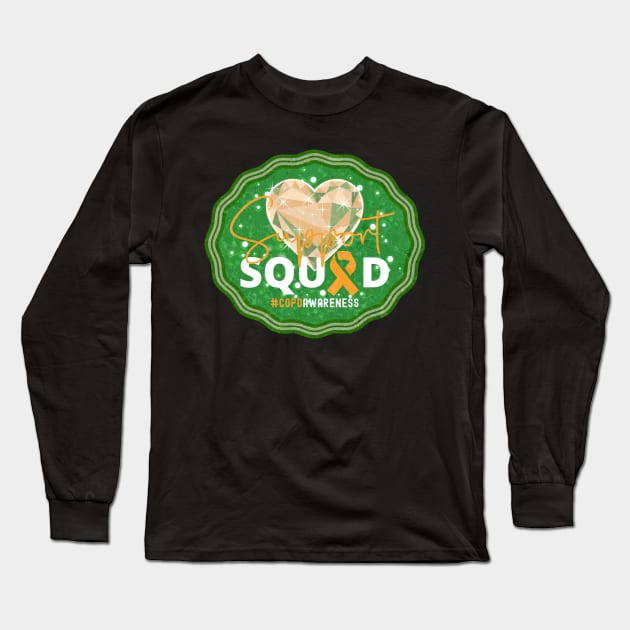 COPD Awareness Support Squad Forest Green Edition Long Sleeve T-Shirt by mythikcreationz